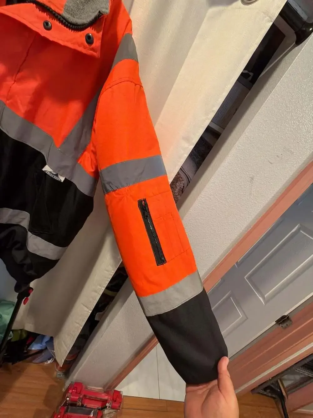 Truecrest High Visibility Orange and Black Safety Bomber Jacket